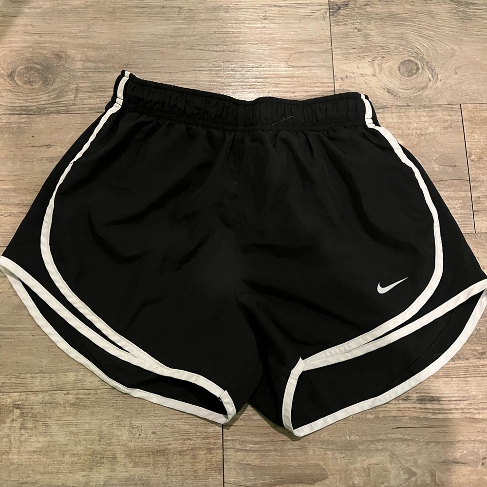 Nike Women's Black and White Athletic Shorts